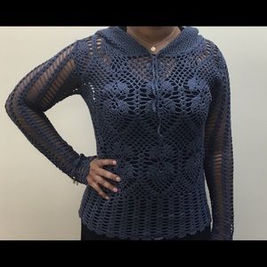 Perry Blue Sweater throw on knit
